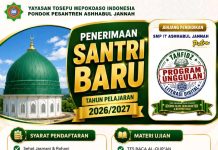Ponpes Ashhabul Jannah Buka Penerimaan Santri Baru Tahun Ajaran 2026/2027, Gratis Tanpa Biaya