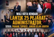 Pelantikan 25 Pejabat Administrator Pemkot Kendari, Walikota Siska Dorong Birokrasi Profesional dan Adaptif