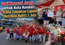 Karnaval Juang HUT RI, Wali Kota Siska Terima Simbolis Capaian Retribusi K3 Kecamatan Kadia Rp651,7 Juta