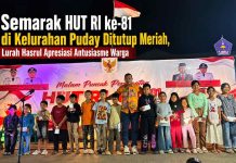 Semarak HUT RI ke-81 di Kelurahan Puday Ditutup Meriah, Lurah Hasrul Apresiasi Antusiasme Warga