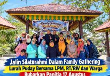 Jalin Silaturahmi Dalam Family Gathering, Lurah Puday Bersama LPM, RT/RW dan Warga Bubarkan Panitia 17 Agustus
