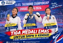 Tiga Siswa SMPN 9 Kendari Raih Emas Taekwondo di Sulsel Taekwondo Championship UNHAS Open 2026