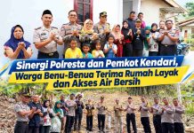 Sinergi Polresta dan Pemkot Kendari, Warga Benu-Benua Terima Rumah Layak dan Akses Air Bersih